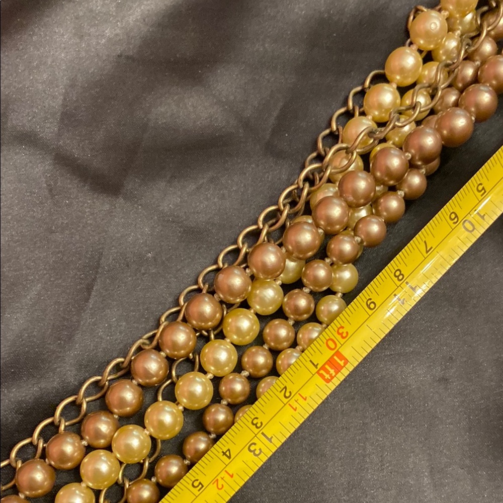 Talbots Elegant Silver, Pearl and Bronze Beaded Necklace - Picture 8 of 11
